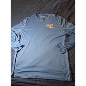 Reel Life Men's 2xL Long Sleeve Fishing T Shirt Marlin Tuna Blue Fish‎ Graphic